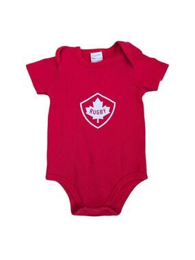 🩵 4/$20 KavKas Red Rugby Canada Onesie 3-6m